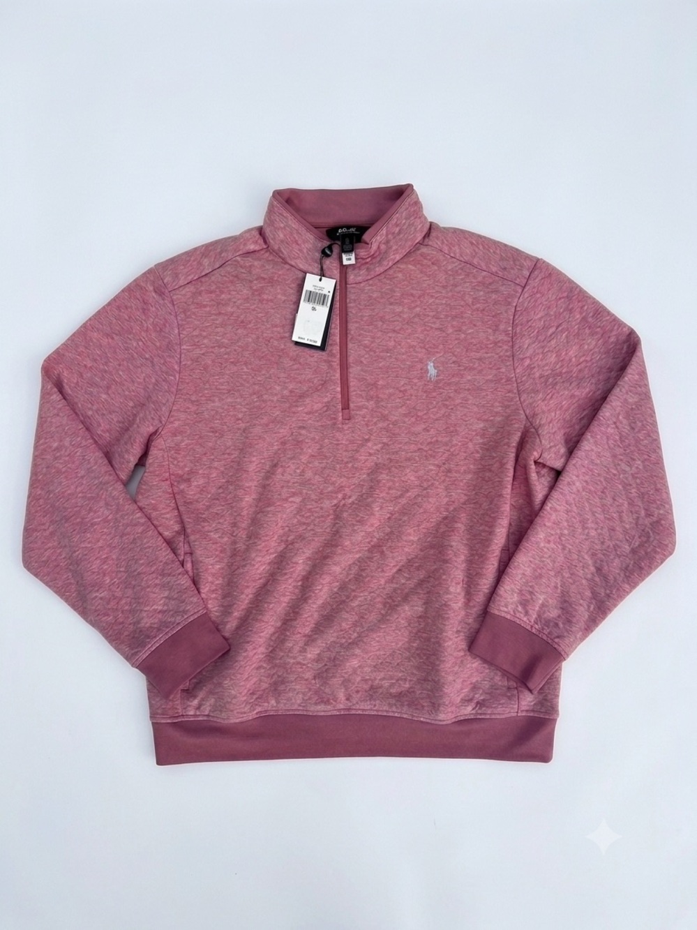 Ralph Lauren Men’s Heather Pink Quarter-Zip Sweater
